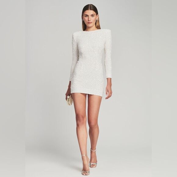 Retrofete Nikki Sequin Mini Dress size XXS NWT White - Picture 1 of 11
